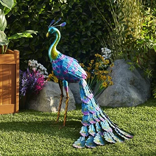 metal peacock statue
