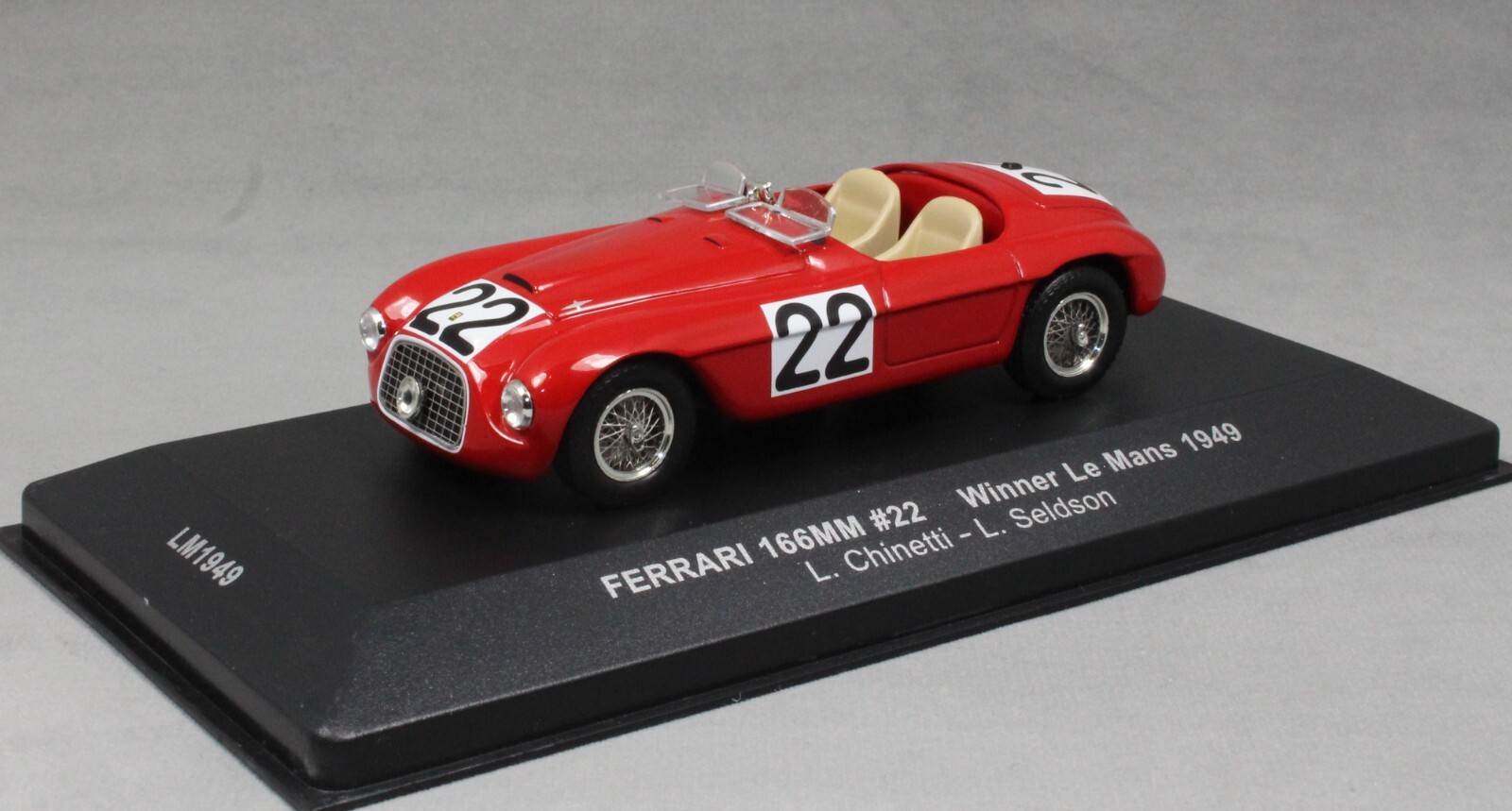 IXO Ferrari 166M Le Mans Win 1949 Luigi Chinetti & Lord Selsdon LM1949 1/43 NEW