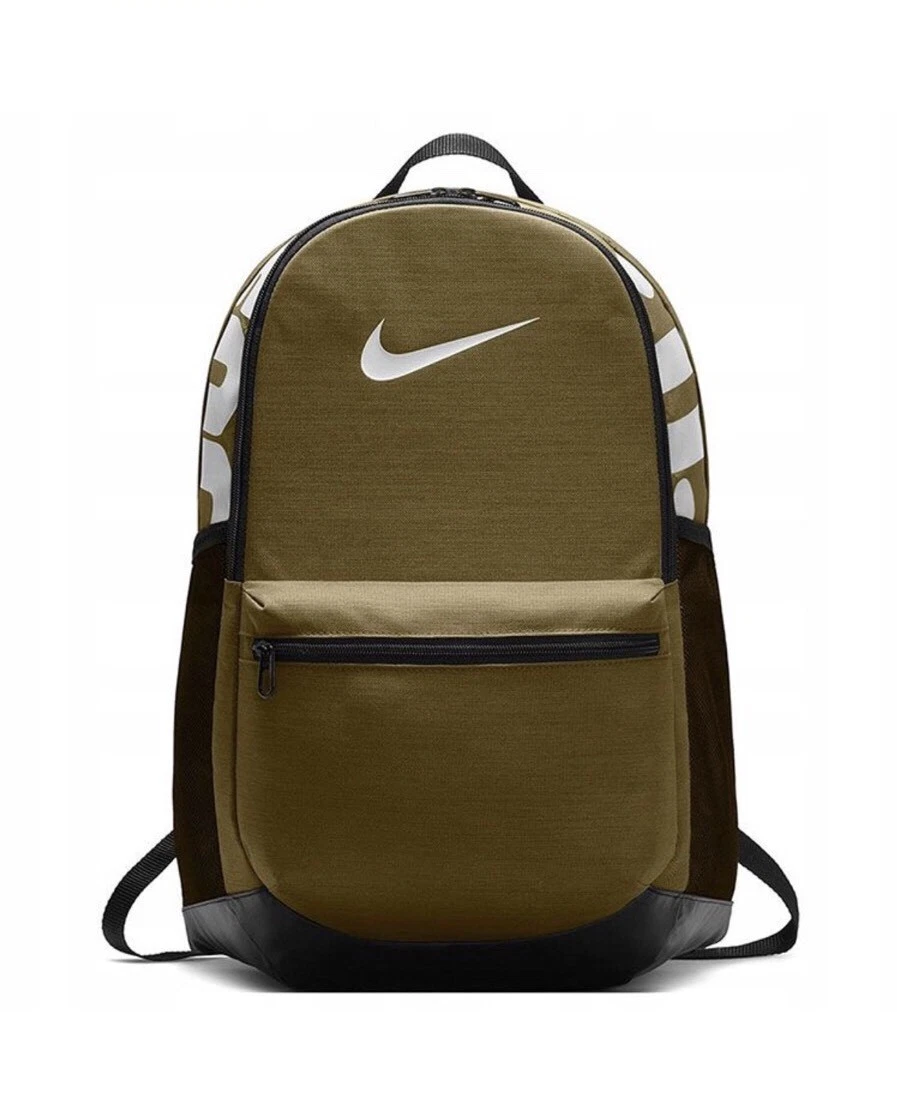 Arrugas Adoración Integral NIKE BRASILIA MEDIUM SCHOOL TRAINING GYM UNISEX BACKPACK OLIVE FLAK BLACK  BAGS | eBay