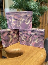 Handcrafted Swirl Soap Bar Red, Purple, Black, Pink
