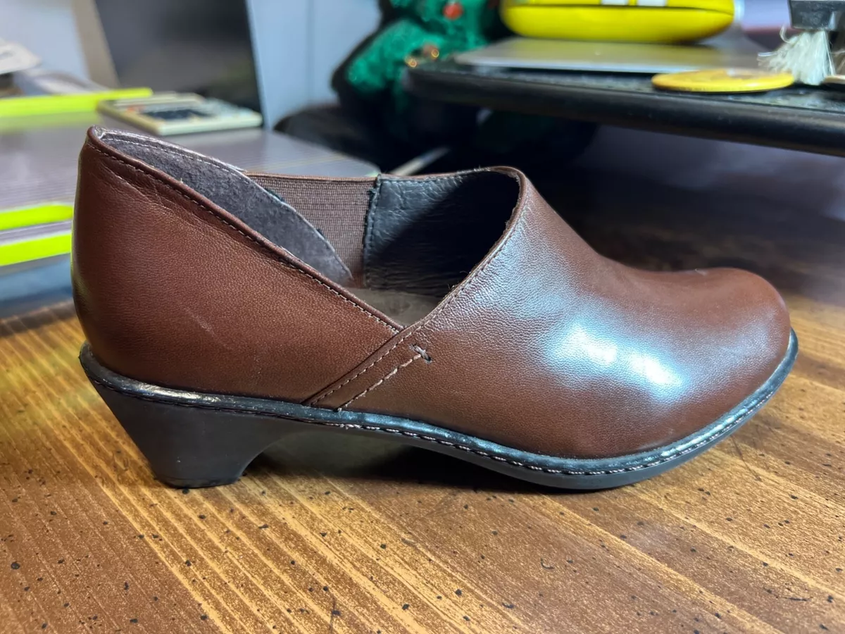 DANSKO Baylee Kidskin Brown Comfort Heels Women Sz 36 / US 5.5-6