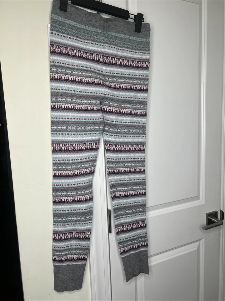 Леггинсы Maurices серые, белые, многоцветные ацтекские Fair Isle вязаные размер маленький - Изображение 2 из 4