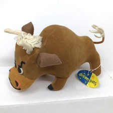 Dakin Dream Pets Sawdust Stuffed Animal Japan Brown Bull with tag Vintage