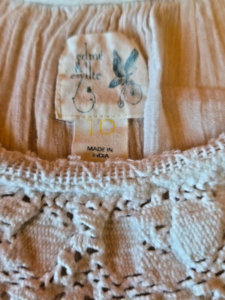 Edme & Esyllte Женская крестьянская рубашка с верхом Белый размер 10 Галстук - Изображение 4 из 4