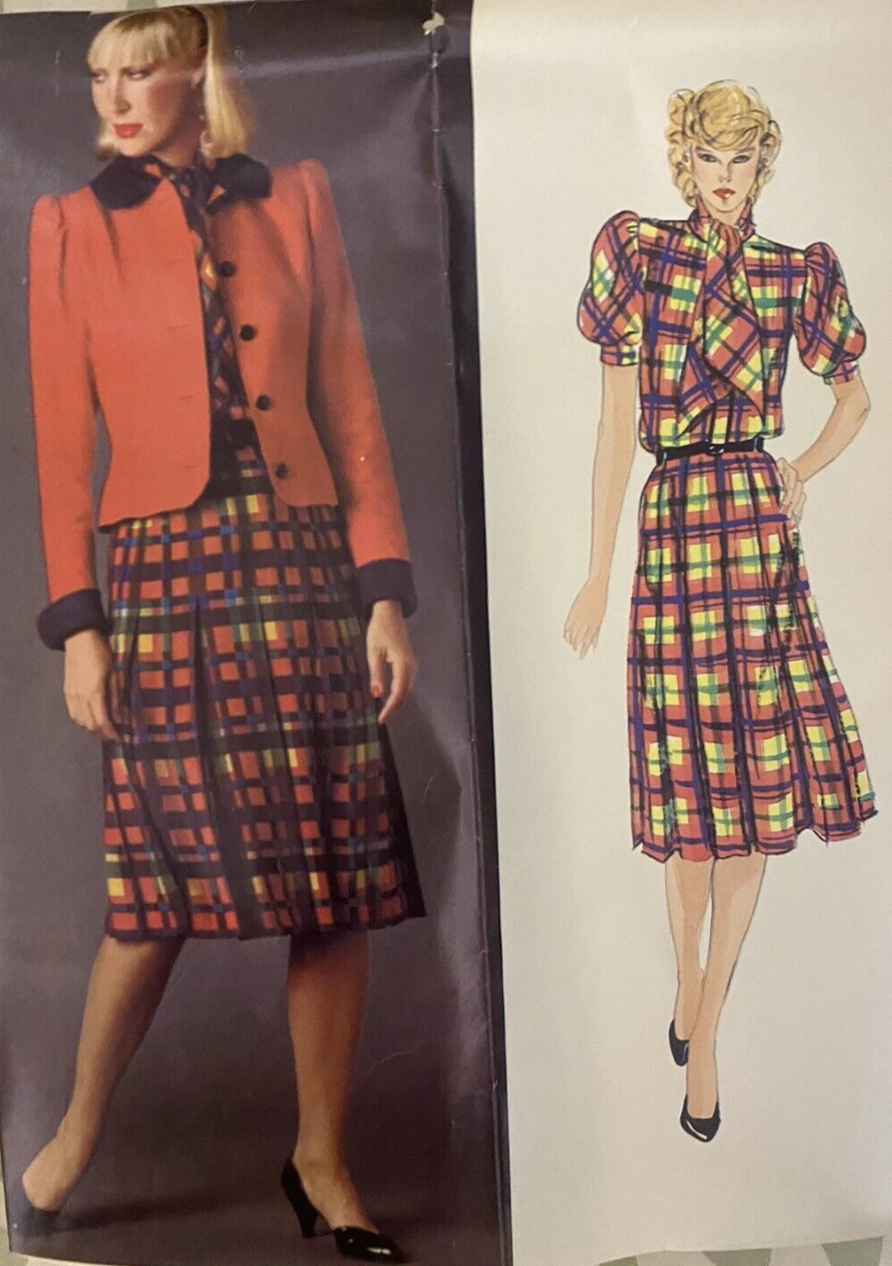 SAINT LAURENT (YSL) MOTIVO ORIGINALE VINTAGE VOGUE PARIS #2662 DI ""YVES SAINT LAURENT"" TAGLIA 12