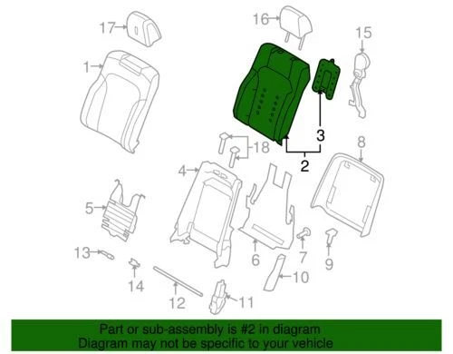 Almohadilla trasera asiento delantero derecho original Ford Lincoln MKS 2013-2016 DA5Z-5464810-A Foto 2 de 2