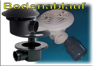 Bodenablauf für Teich Gartenteich Schwimmteich mit PVC oder