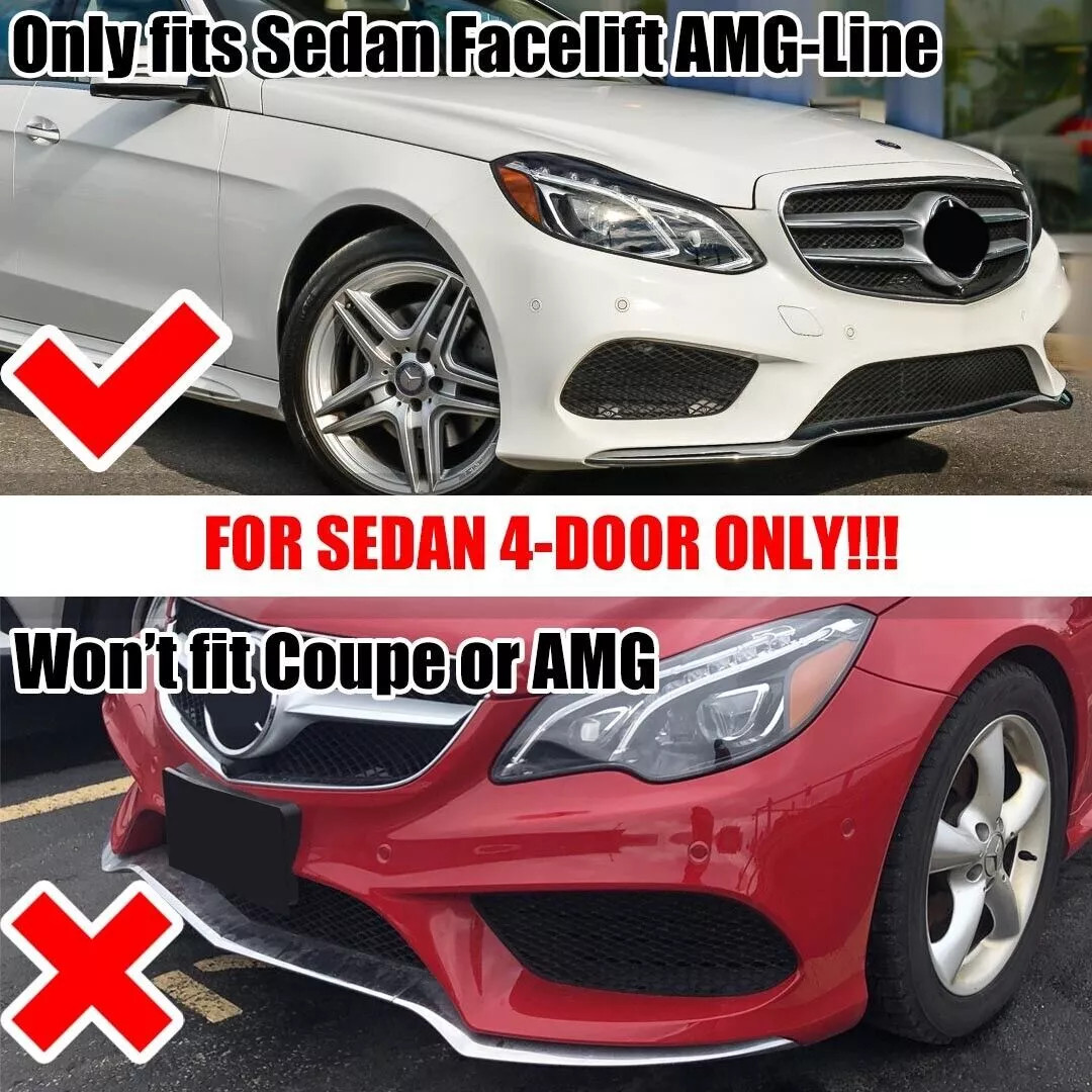 For Mercedes Benz E Class W212 Sedan 2013-2015 Glossy Black Front Bumper Lip Kit