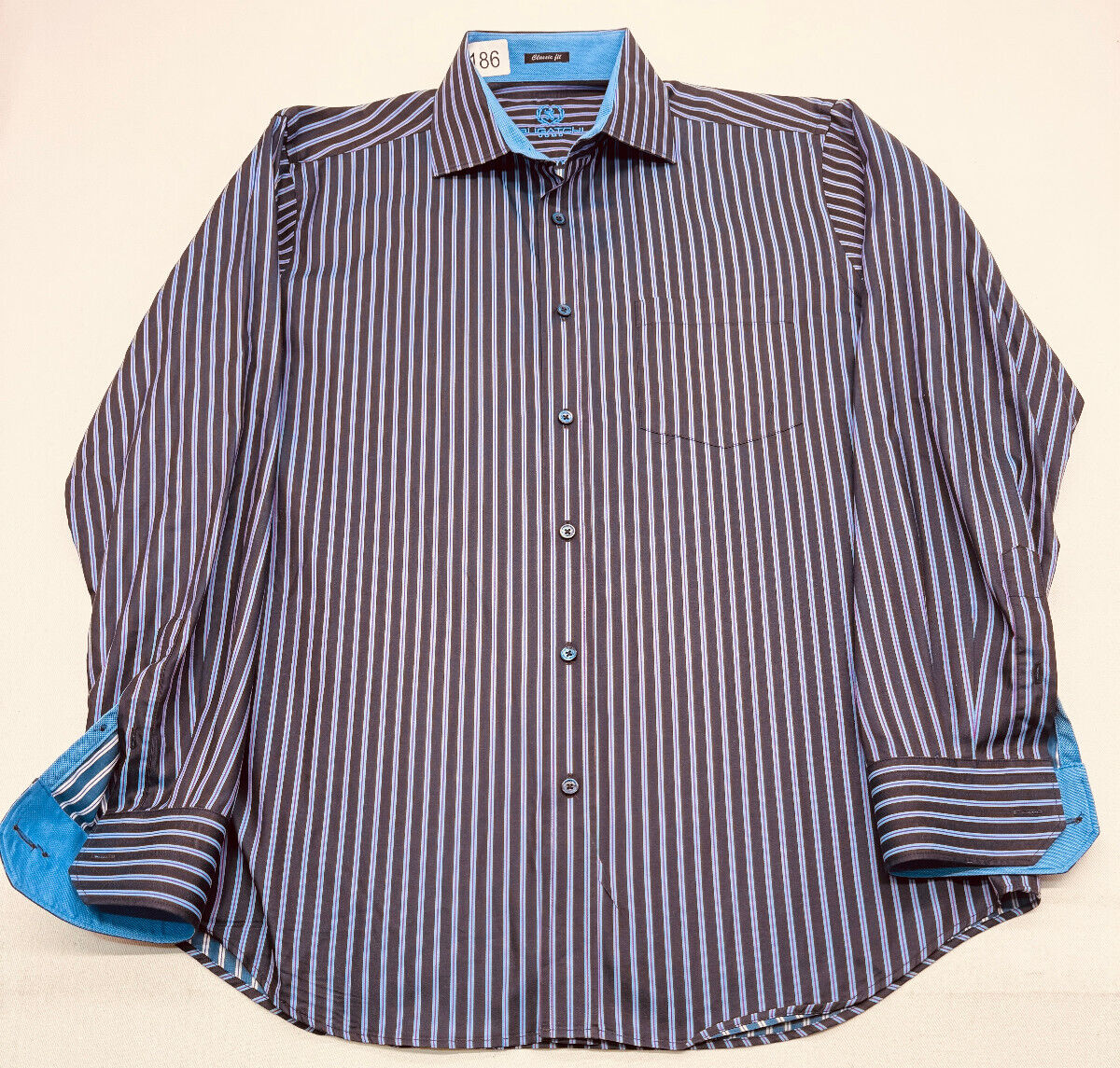 Bugatchi Uomo Long Sleeve Button Down Mens XL Striped Shirt 100