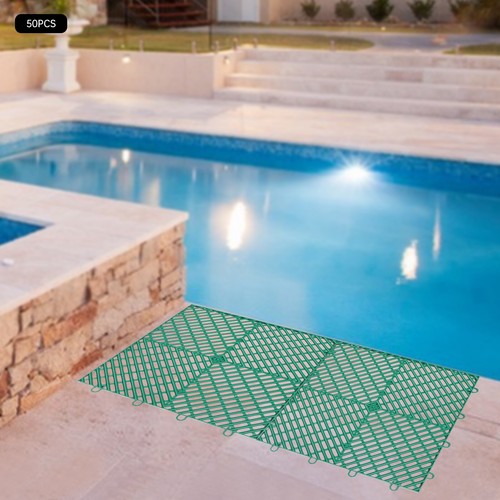 50* Anti-Slip Interlocking Deck Tiles Outdoor Pool Shower Bathroom Drainage Tile