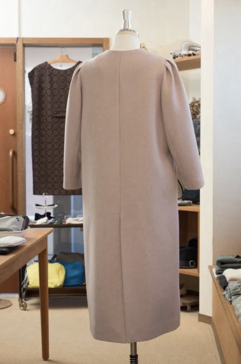 ミナペルホネン　forestparde Mina Perhonen Forest Parade Coat Size 38/6 Pink Wool Made In Japan