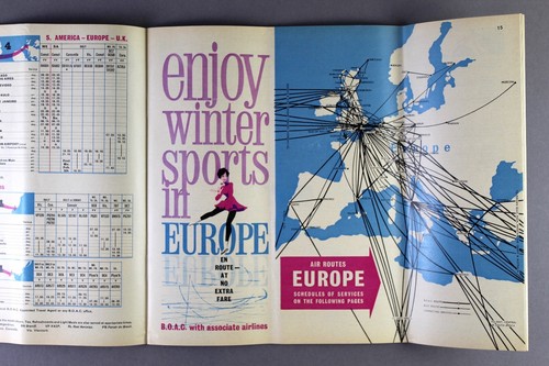 BOAC AIRLINE TIMETABLE JANUARY 1962 ROUTE MAP B.O.A.C. - Picture 6 of 10