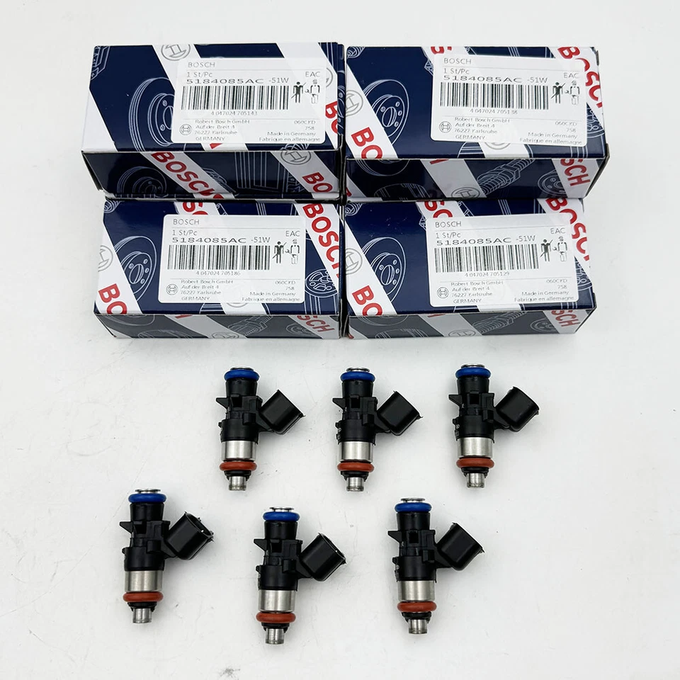 New 6PCS Bosch 5184085AC Durable Fuel Injectors For Wrangler Challenger RAM 3.6L Foto 2 de 4