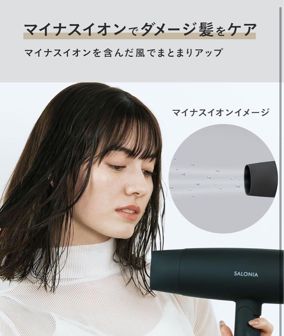 SALONIA SL-013 Speedy Ion Hair Dryer High Airflow, Quick Drying