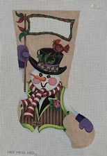 PATTI MANN Hand Painted Needlepoint Stocking Canvas Peace 23  