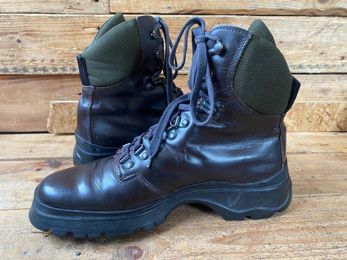 Prada FW 99 combat brown leather hiking boots, vibram sole