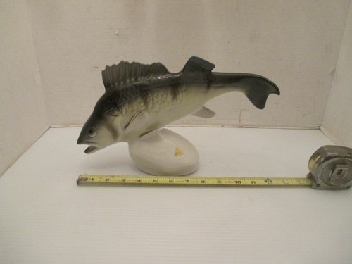 Czechoslovakian Royal Dux Bohemian Figurine Sculpture Gray & Yellow Fish - Picture 8 of 11