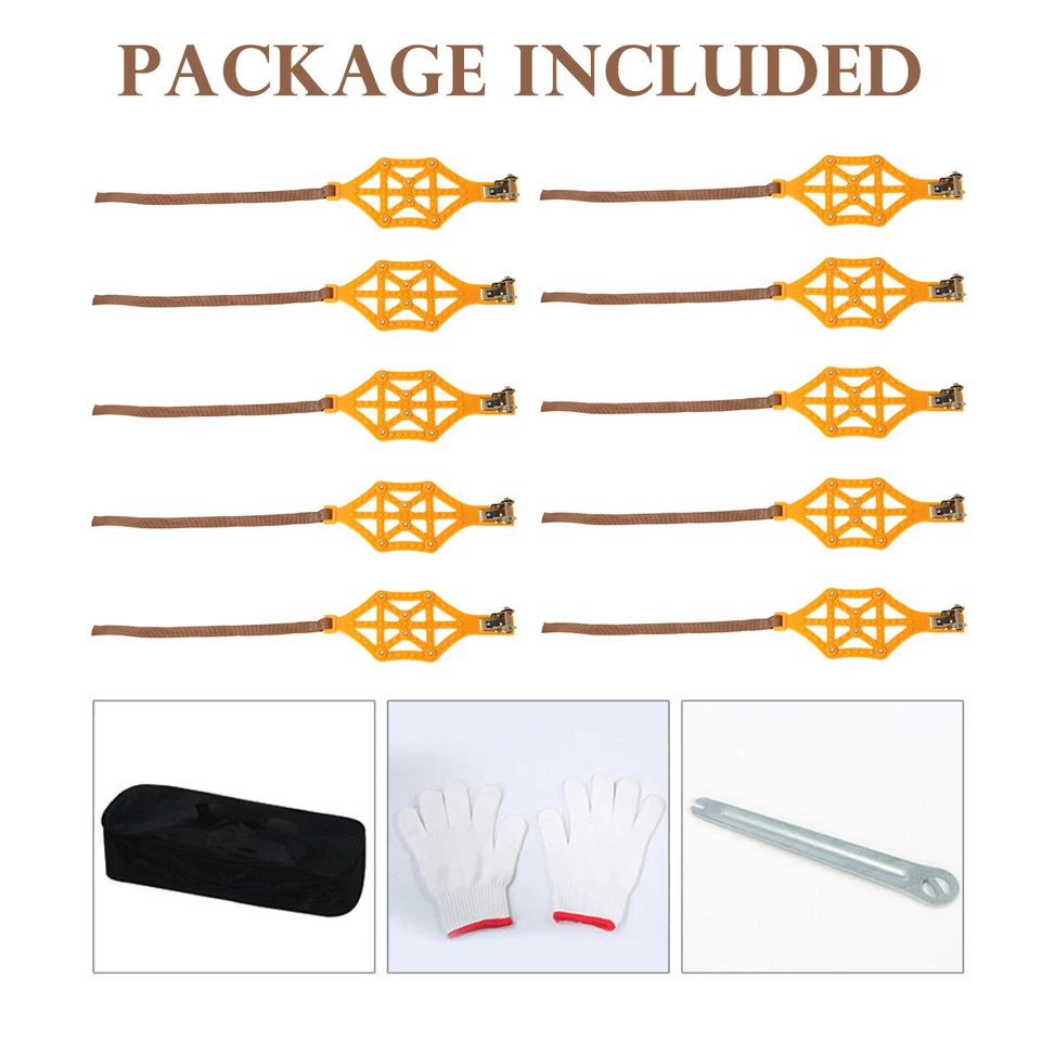 10PCS Snow Tire Chains Mud Ice Anti-Skid Emergency For Dodge Ram 1500 2500 3500 - Image 2 of 4