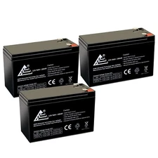 3 Packs: 12 Volt 9Ah Rechargeable Sealed Lead Acid AGM Battery Terminal F2