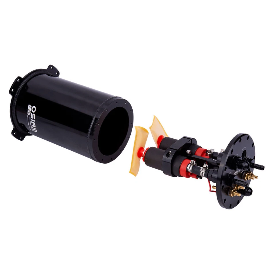 2.6L/2.8L 8AN Fuel Surge Tank For Single or Twin 39mm-40mm Intank Pumps Aluminum - Image 3 of 4