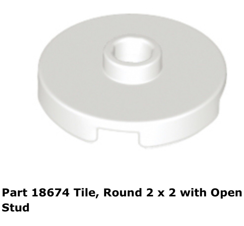Lego 1x 18674 White Tile, Round 2 x 2 with Open Stud 75290 | eBay