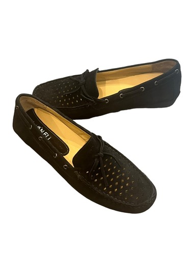 WOMENS VAN ELI BLACK SUEDE RUBY PERFORATED COMFORT SHOES MOCASSINS NIB 8.5 A