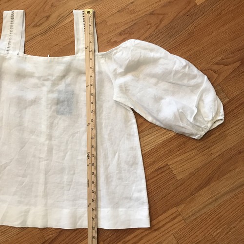 Fate Cold Shoulder Linen Blouse Womens M Balloon Sleeves Shoulder Strap Trim NWT - Picture 10 of 13