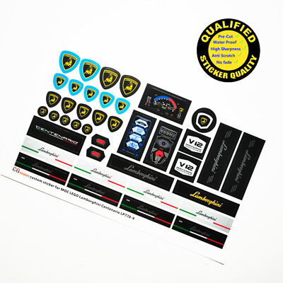 Custom sticker for MOC CaDA C61041 1:8 car, Precut sticker only, no bricks