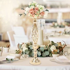 2 Pcs Gold Vase for Wedding Centerpieces, 23 Inch Tall Flower Stand