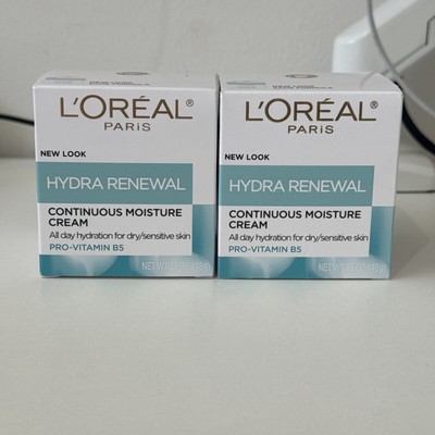 Two L'Oreal Paris Hydra-Renewal Face Continuous Moisture Cream Pro Vitamin B5