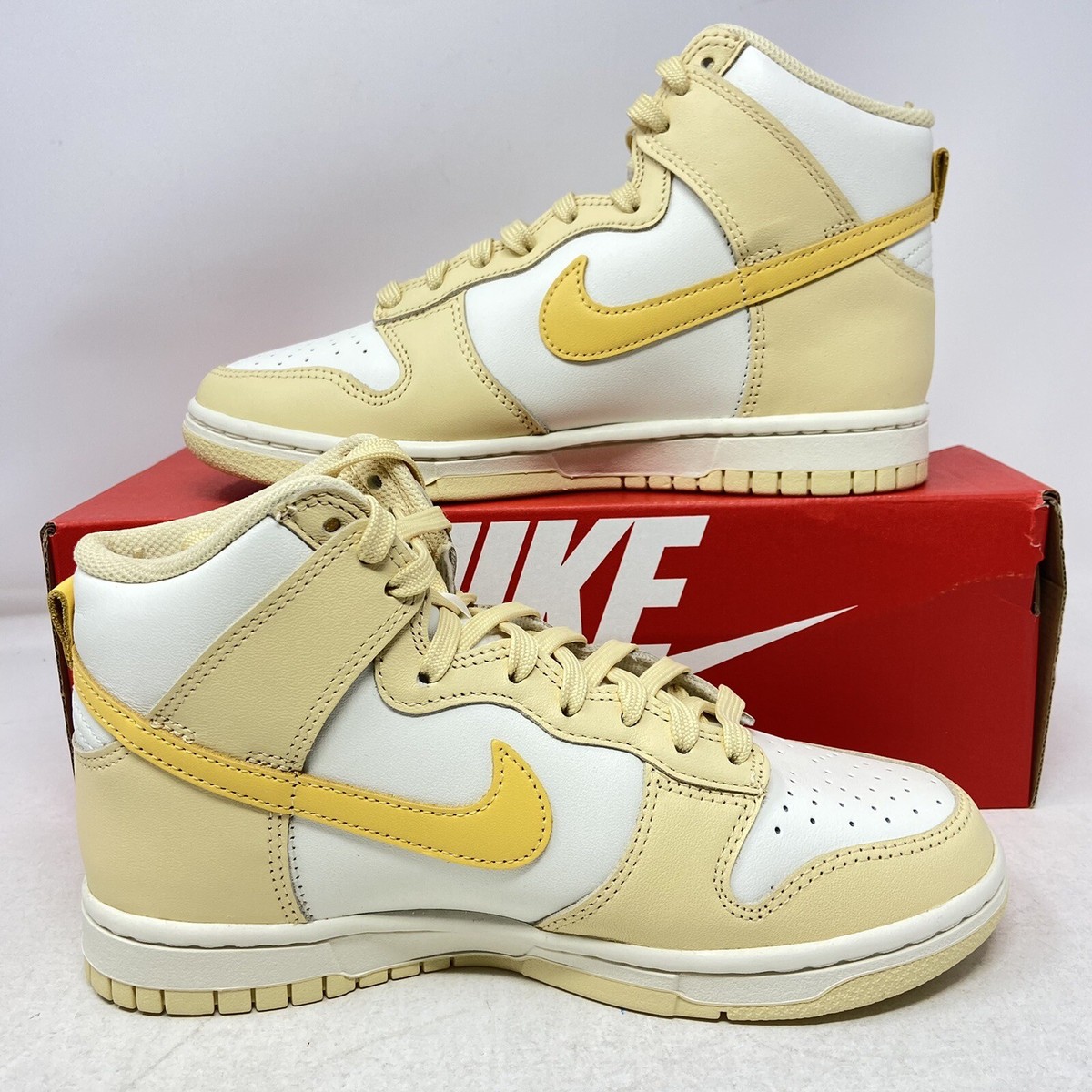 Nike Dunk High Yellow Pale Gold White Sail Women
