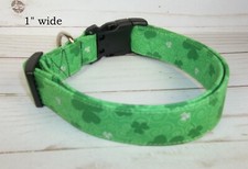 Green Sparkly Shamrock Terri's Dog Collar handmade St. Patrick's Day girl boy