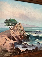 Riley Stevenson Pebble Beach 17 Mile CALIFORNIA ARTISTS PAINTING MID CENTURY