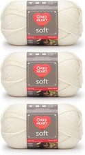 Red Heart Soft Off White Yarn - 3 Pack of 141g/5oz - 3 Pack,