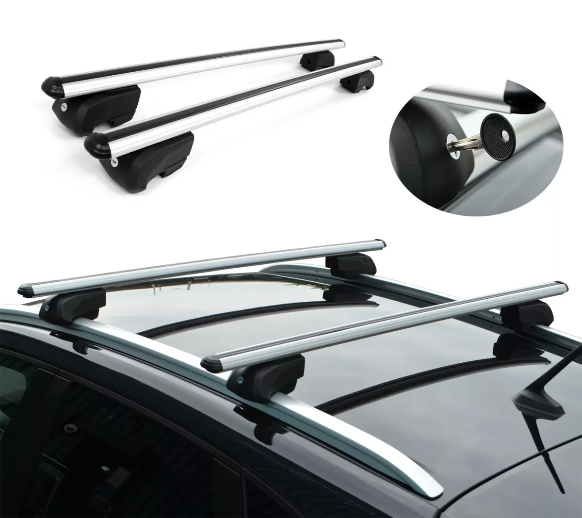 Cross Bars For Roof Rails To Fit Renault Koleos 2017 75KG