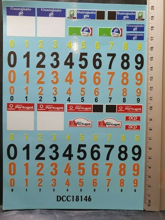DECALS 1/18 PLAQUES RALLYE WRC 2013 MEXICO / PORTUGAL - COLORADO 18146