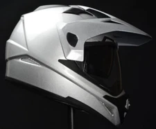 Vega Crosstour Dual Sport Silver Helmet w/ Drop Down Visor Adult XS