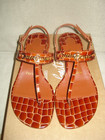 100% AUTHENTIC NEW WOMEN LOUBOUTIN MJ THONG BROWN CROC FLAT SANDALS EU 37/US 7 — photo 7