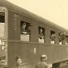 **RARE! Italian CSIR Army Troops Posed w/ Stopped Railway Cars; Ostfront!!!**