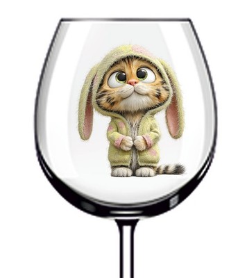 12x Ostern Katze Kätzchen Vinyl Aufkleber Abziehbild Becher Weinglas Flasche Laptop Becher