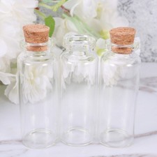 18Pcs Mini Glass Bottles with Stopper Bamboo Assorted Color for Message Storage