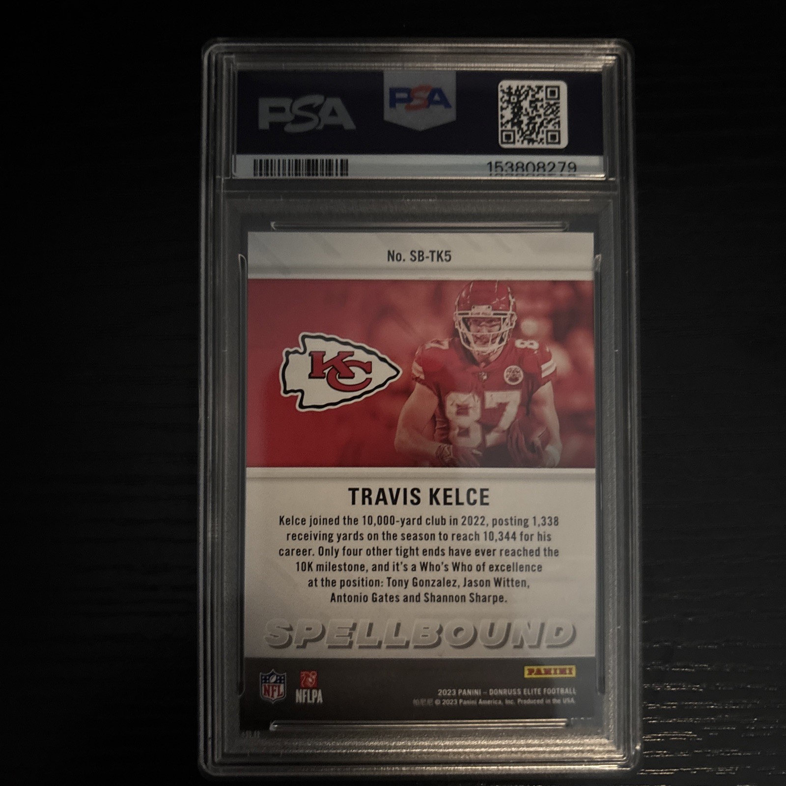 !!PSA 10!!  2023 Donruss Elite #SB-TK Travis Kelce Spellbound /349 SET PSA 8-10 view 5