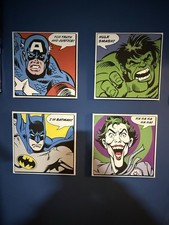 4 x Superhero Canvas Picture Wall Art Home Decor Kids Bedroom Prints Marvel
