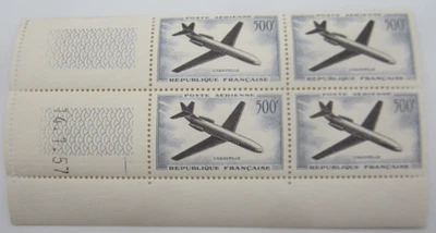 TIMBRES POSTE AERIENNE FRANCE N° 36 BLOC 4 + BDF + COIN DATE - Photo 1/2