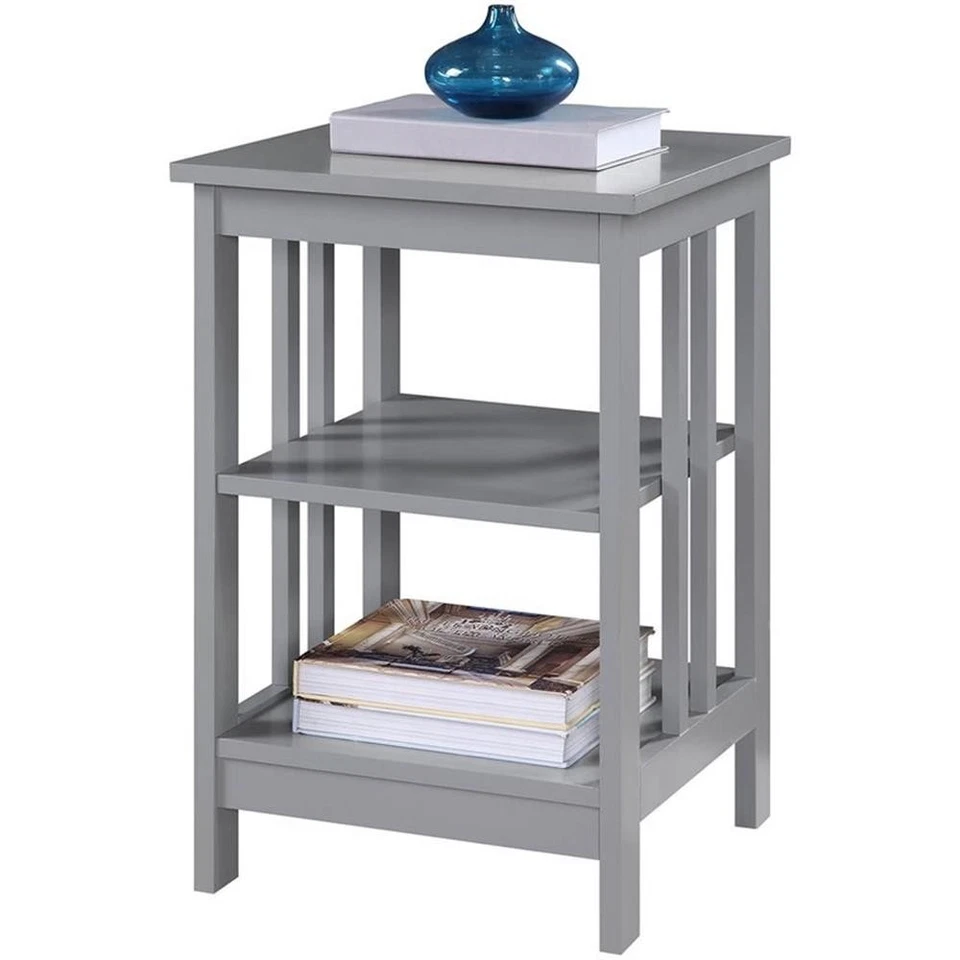 Convenience Concepts Mission 16" Square End Table in Gray Wood Finish - Image 3 of 4