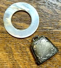 Vintage Antique Sterling Silver Baby Rattle Bell MOP Teething Ring 1939 DAVID