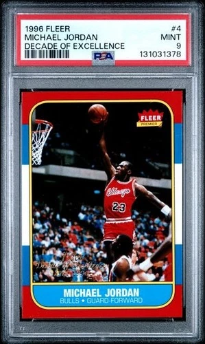 1996 Fleer #4 Michael Jordan 1986 Decade of Excellence || PSA 9 Mint (QTY)