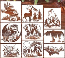9 Animal Stencils For Arts And Crafts. Deer, Bear, Horse, Owl, Wolf, Fish & More