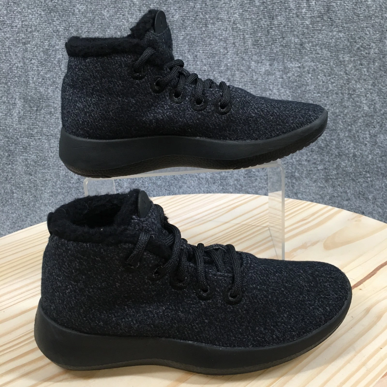 Allbirds Shoes Womens 5 Wool Runner Up Mizzles High Top Sneakers Black Gray Wool