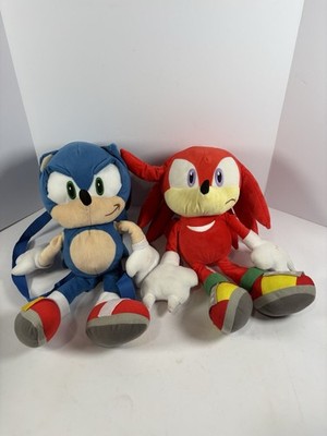 Sonic The Hedge Hog And Knuckles Backpacks With Small Zipper Pocket Size 16in